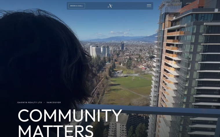 Full-width video running across the top of a live REALTOR website