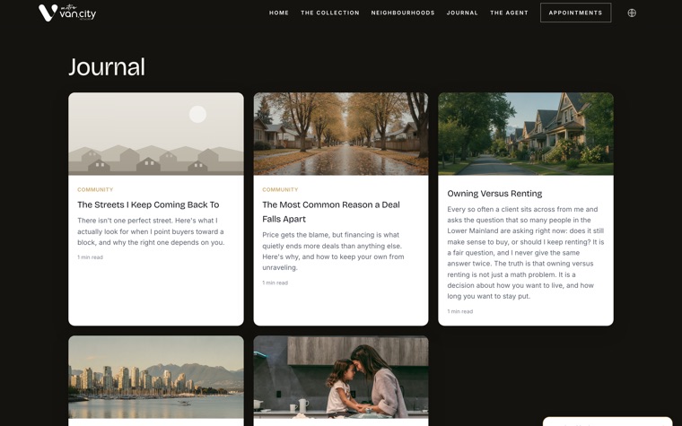 A second live REALTOR journal, with posts